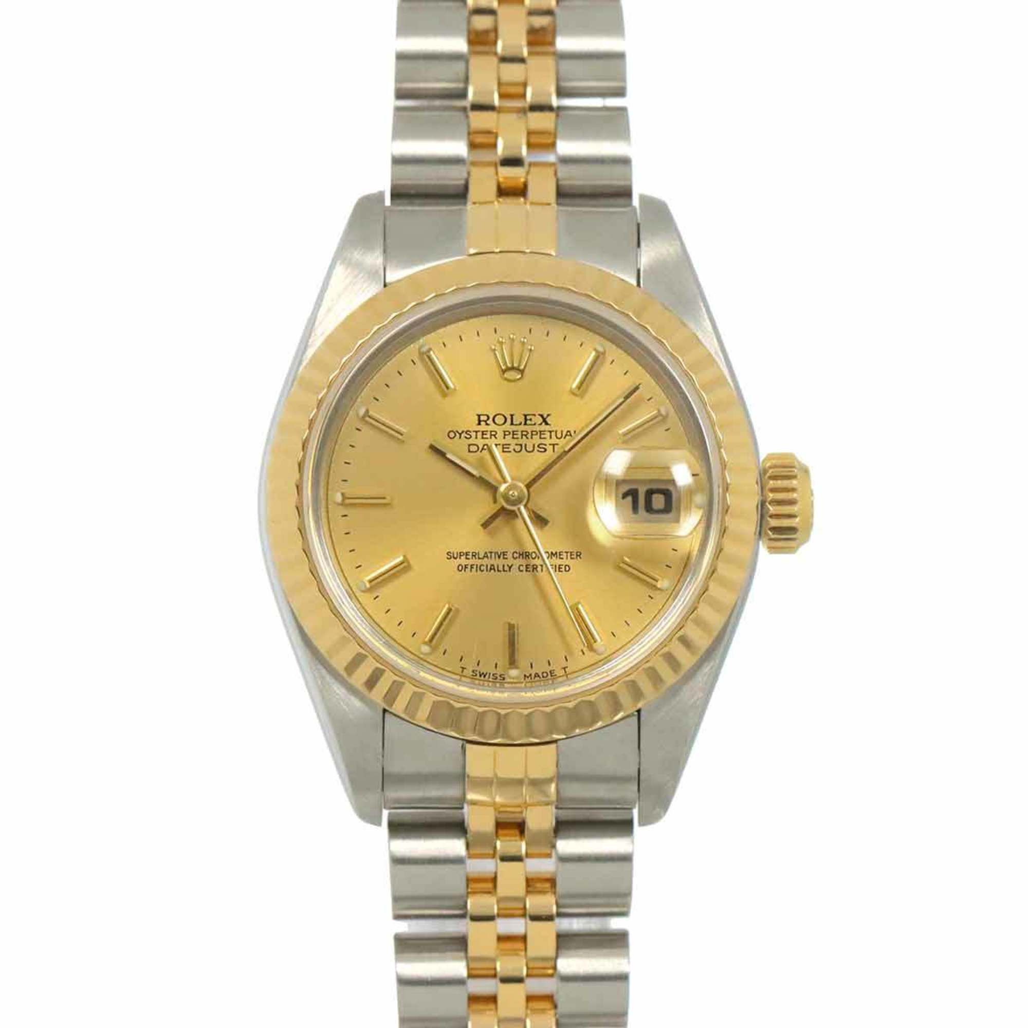 Rolex Datejust Two-tone Watch, 69173, U-number, Women's, Champagne, 18K Yellow Gold, Automatic,