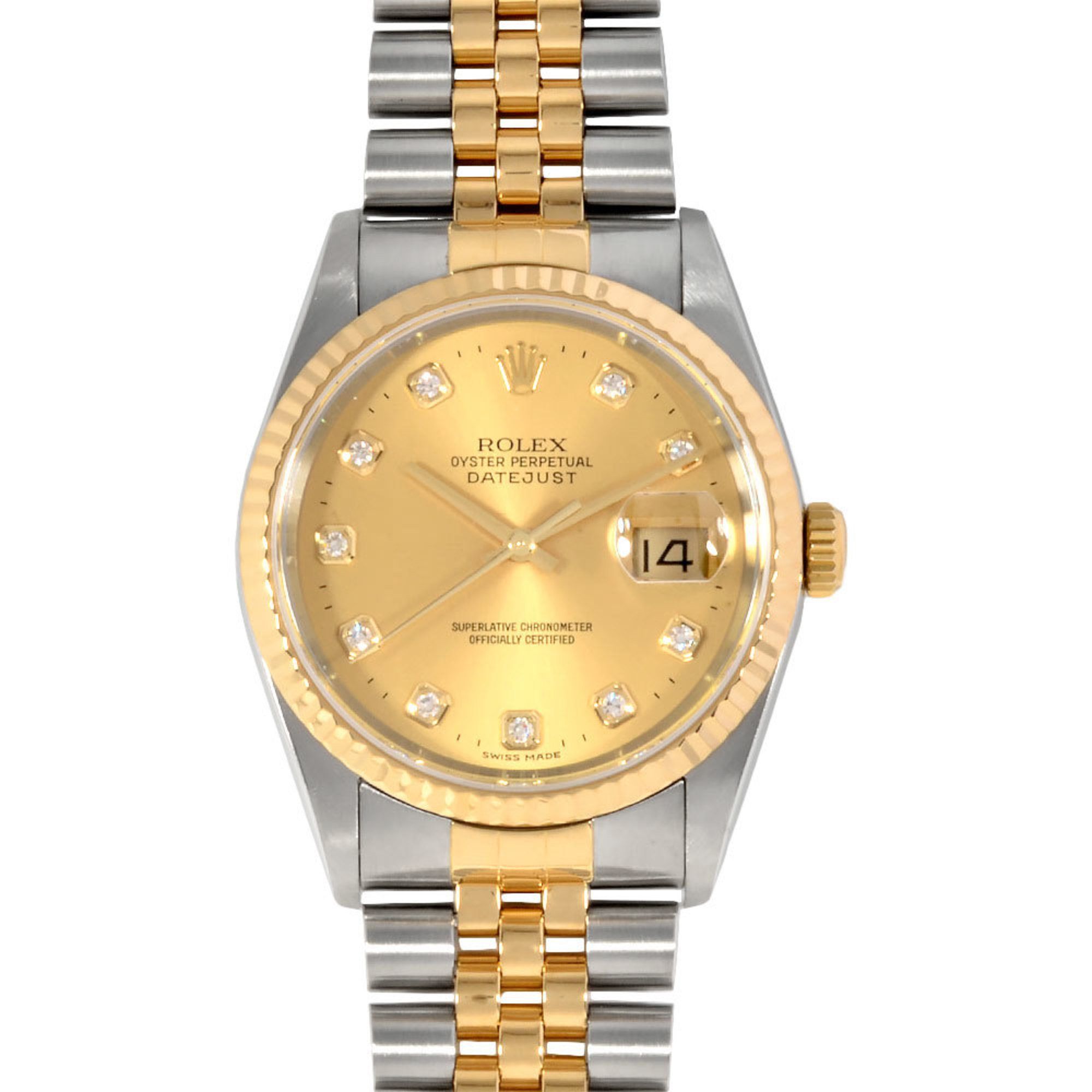 Rolex ROLEX 16233G Datejust Y series watch, automatic, champagne dial, 10P diamond index, combinatio