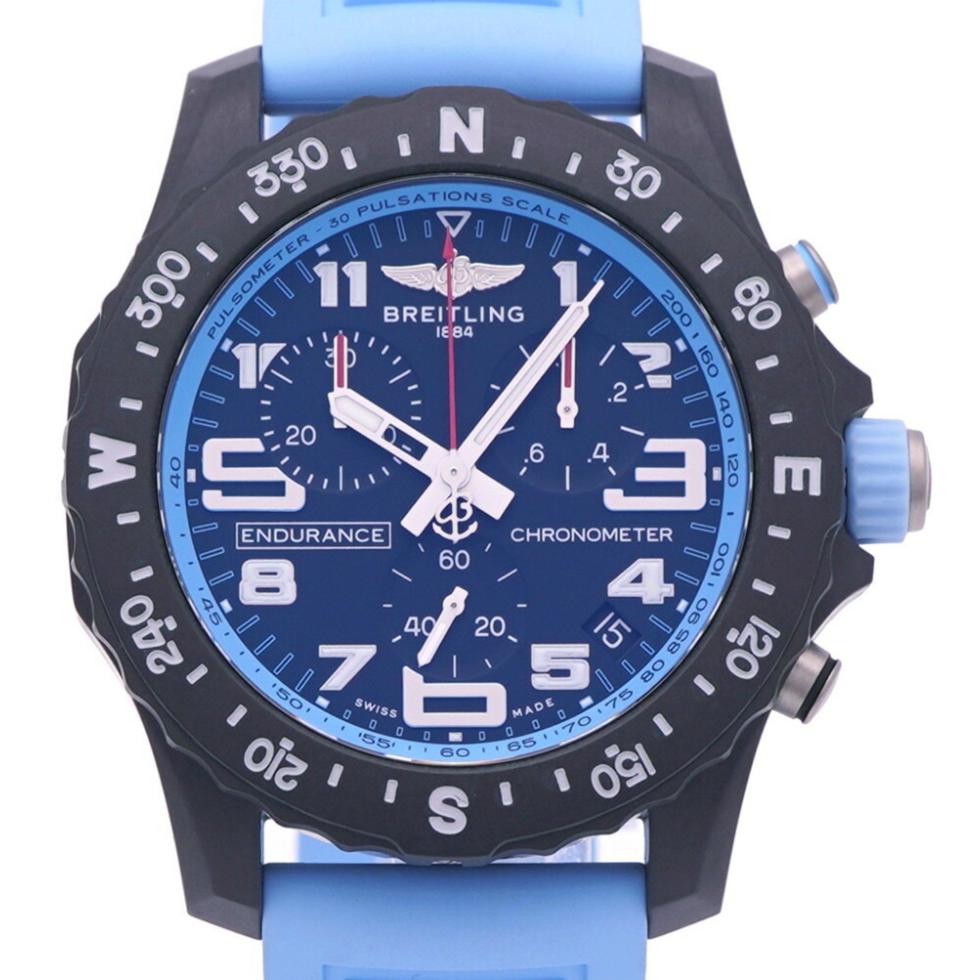 Like new Breitling Endurance Pro 44 X82310 automatic watch, Breitling/Rubber finish, black with ligh