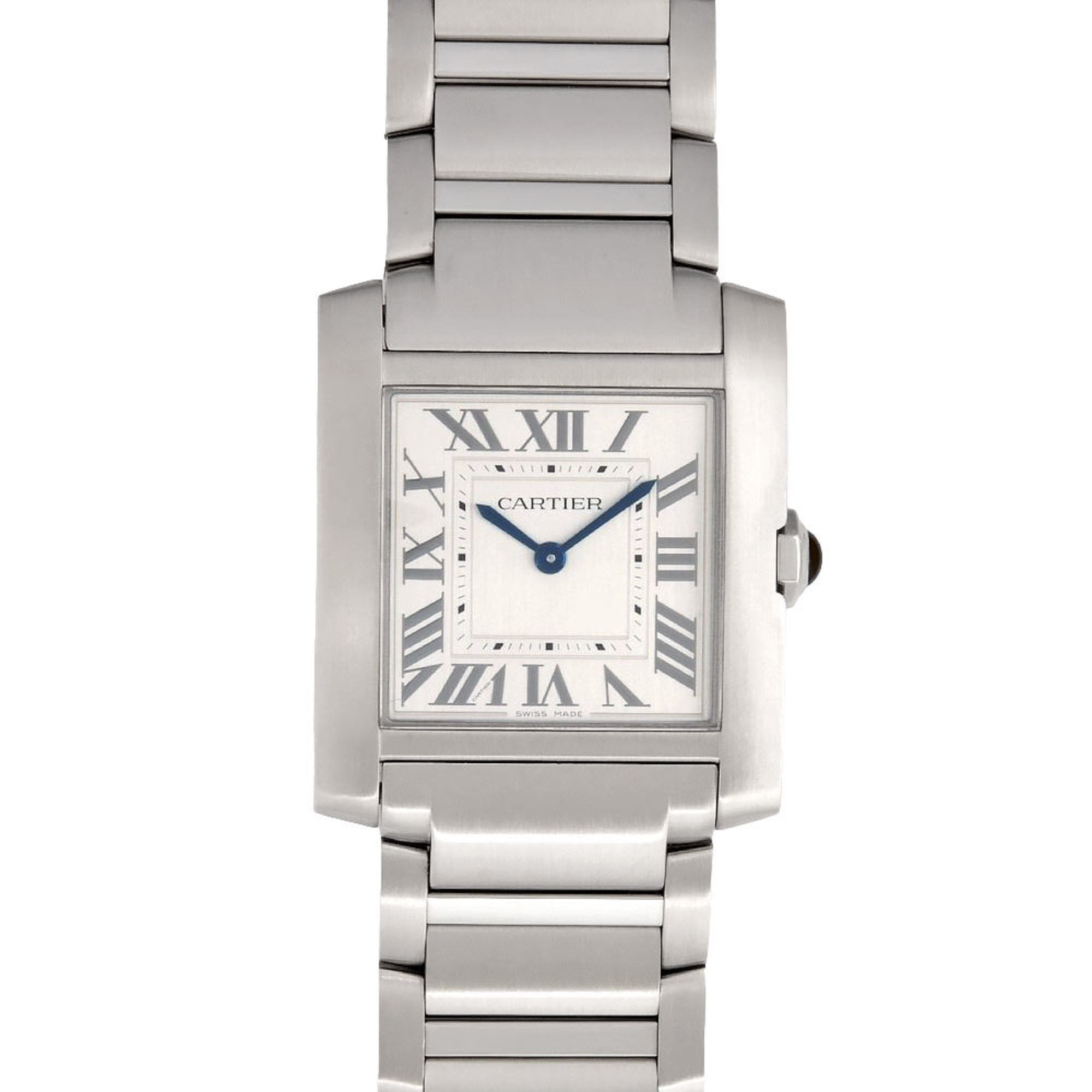 Cartier WSTA0074 Tank Francaise MM Watch Quartz Silver Dial SS Ladies