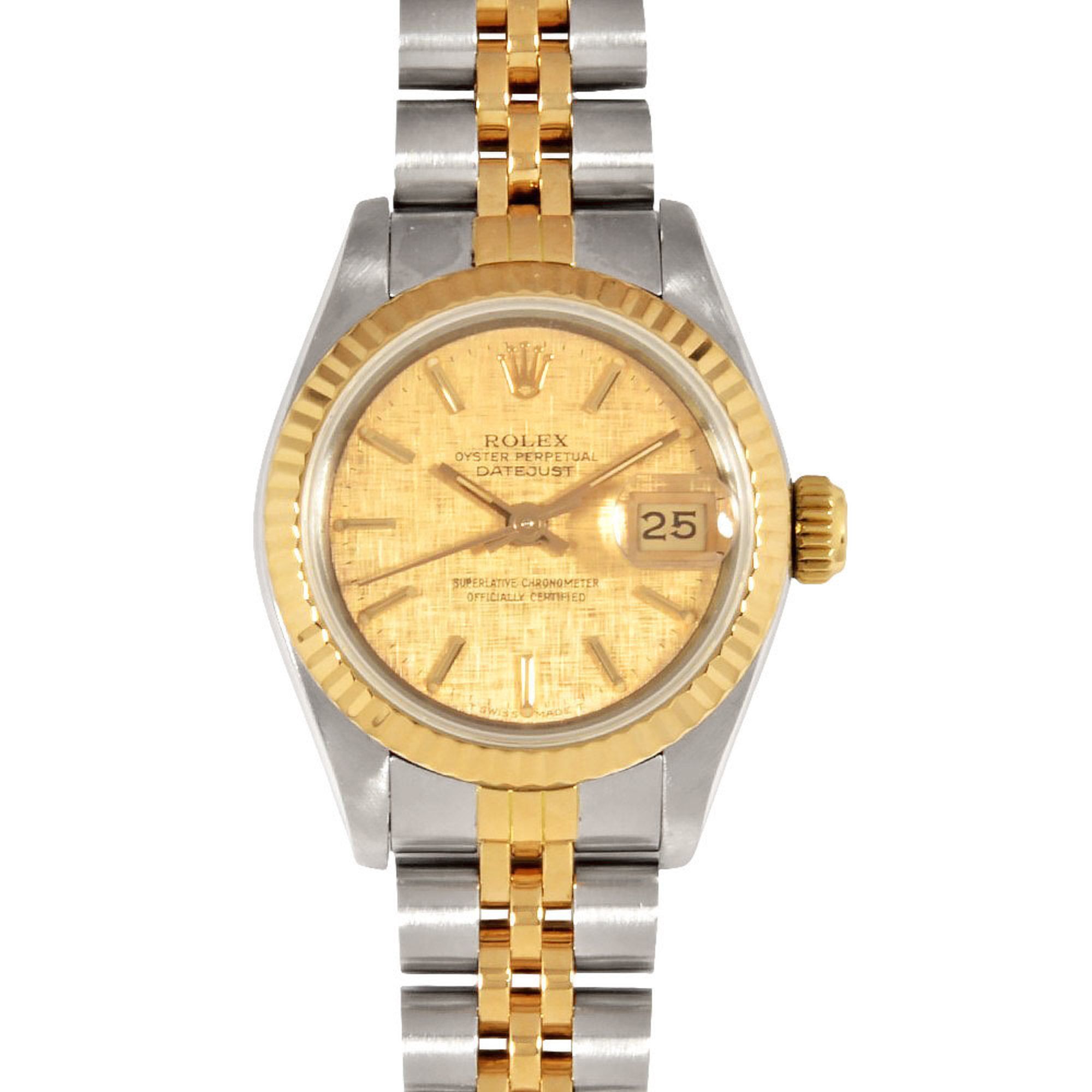 Rolex ROLEX 69173 Datejust Automatic Wristwatch Champagne Mosaic Dial YG x SS Ladies 7-digit 9th ser