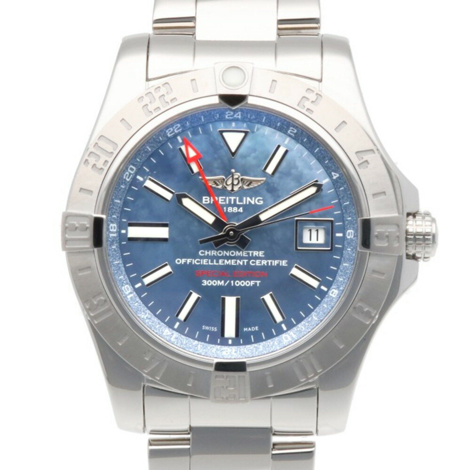 Breitling Avenger II GMT Men's Stainless Steel Automatic Watch, Model A32390, Overhauled and Refinis