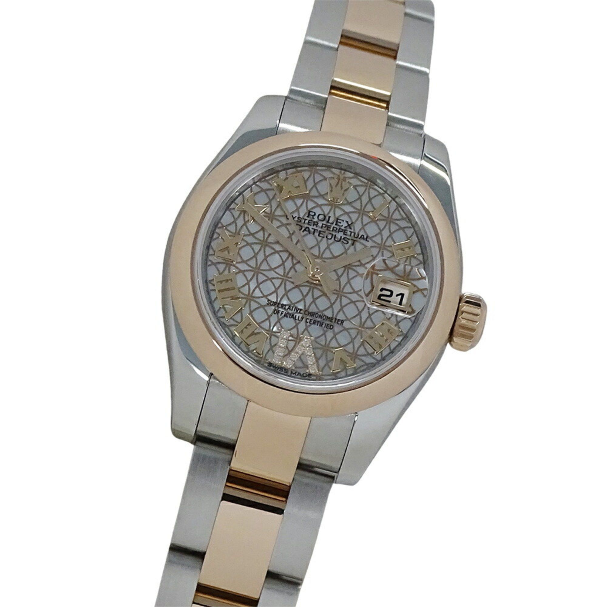 Rolex Datejust 179161NR (Random Number) Women's Watch with Lotus Flower, Shell, and Diamond Design,