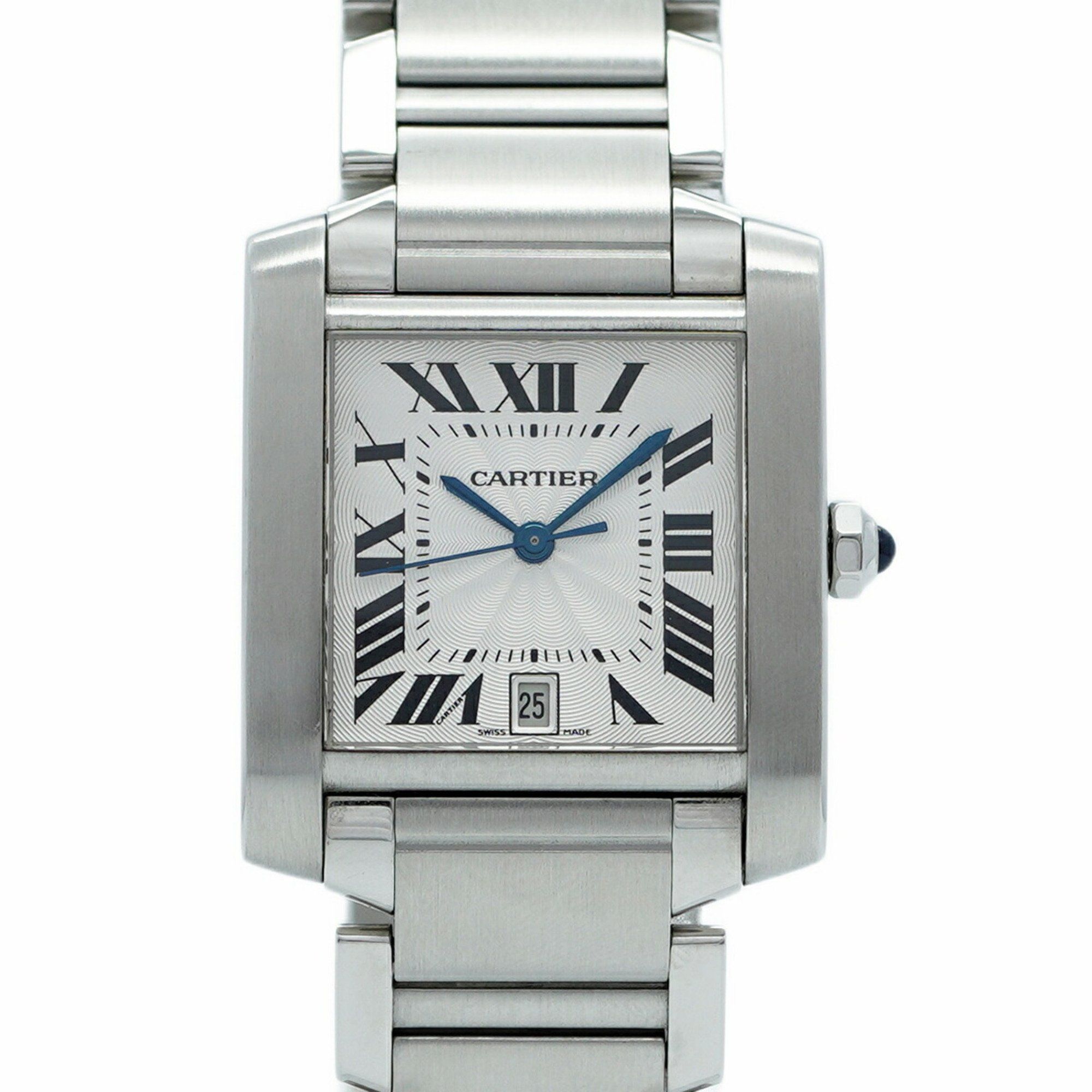 Cartier Tank Française LM W51002Q3 Silver Dial Women's Watch