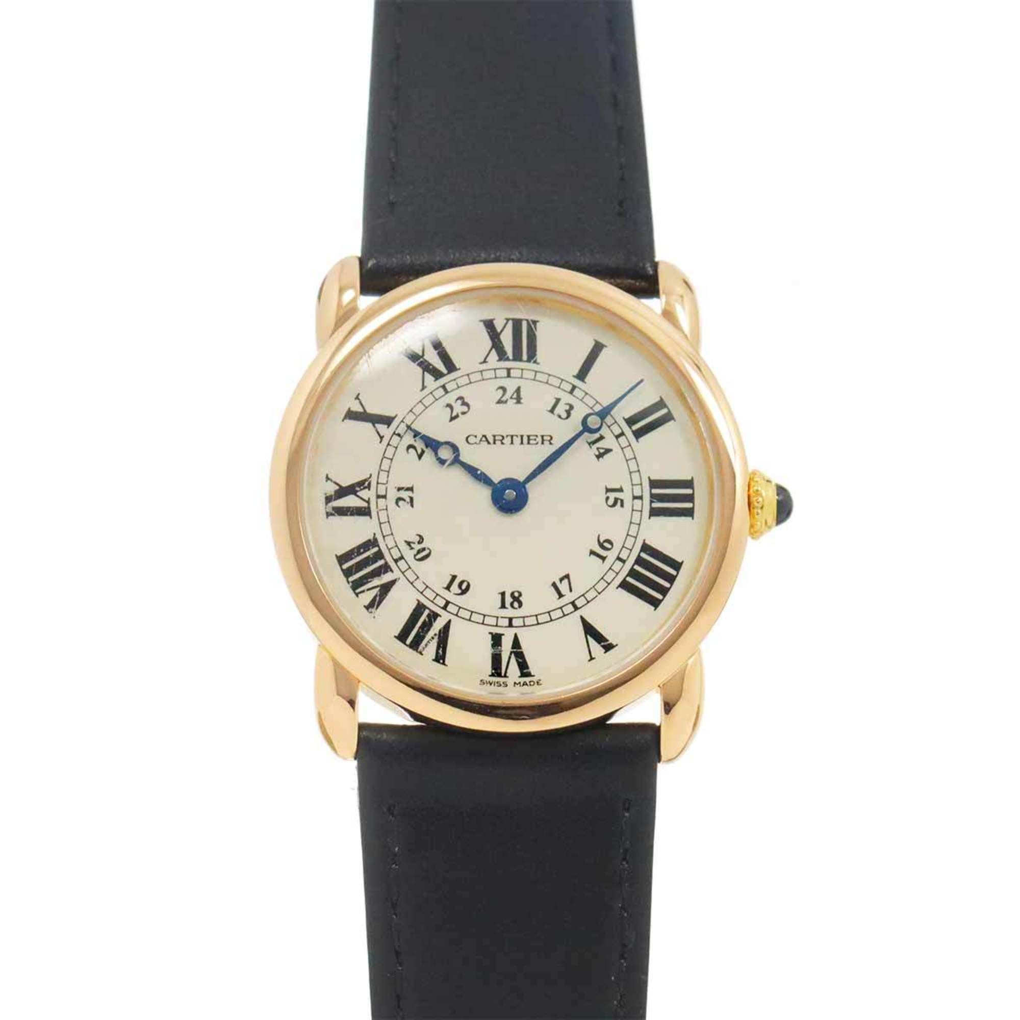 Cartier Ronde Louis SM W6800151 Ladies' Watch Ivory K18PG Pink Gold Quartz