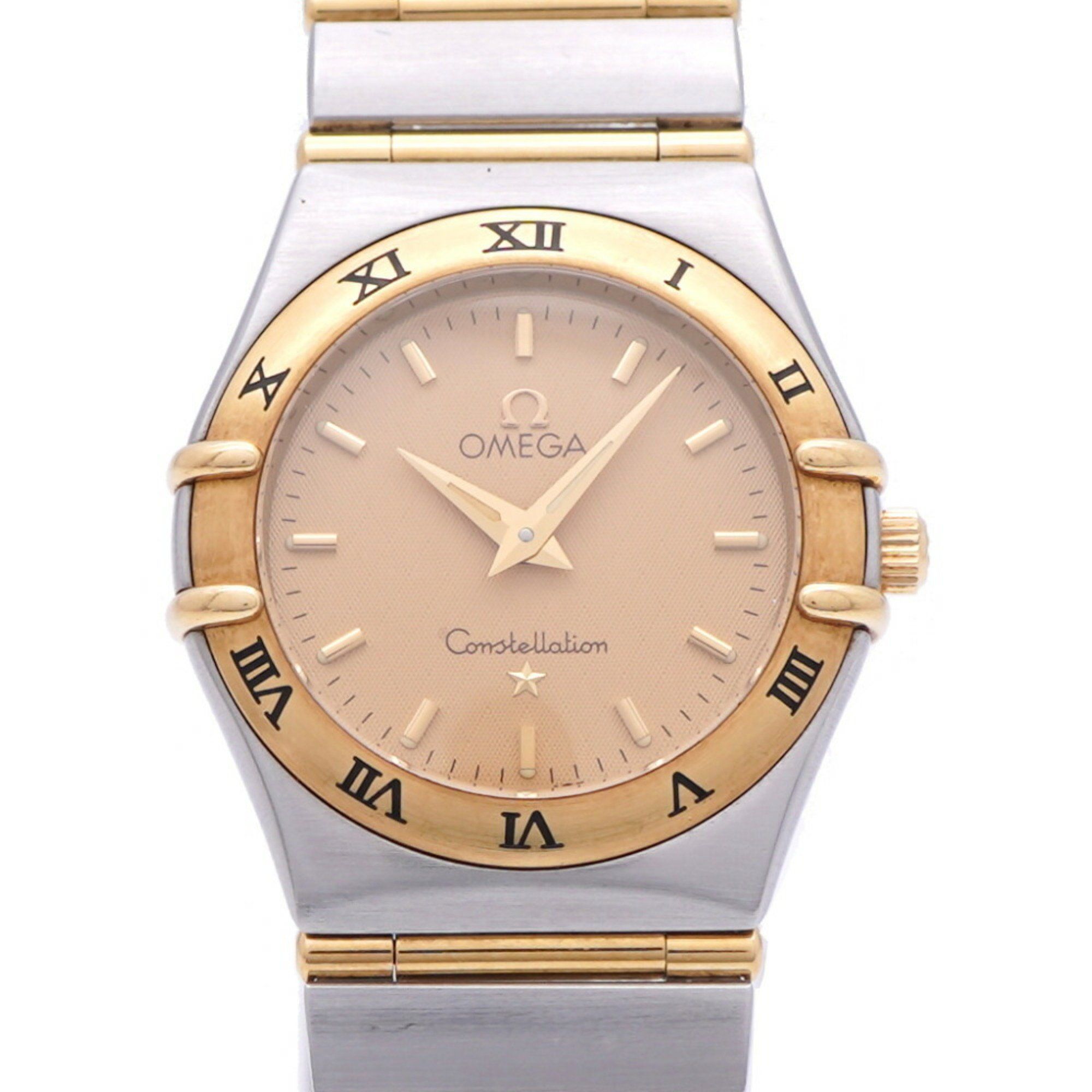 OMEGA Constellation 18KYG Full Bar 1272.10.00 Quartz Watch SS / 18K Yellow Gold 0958OMEGA Ladies