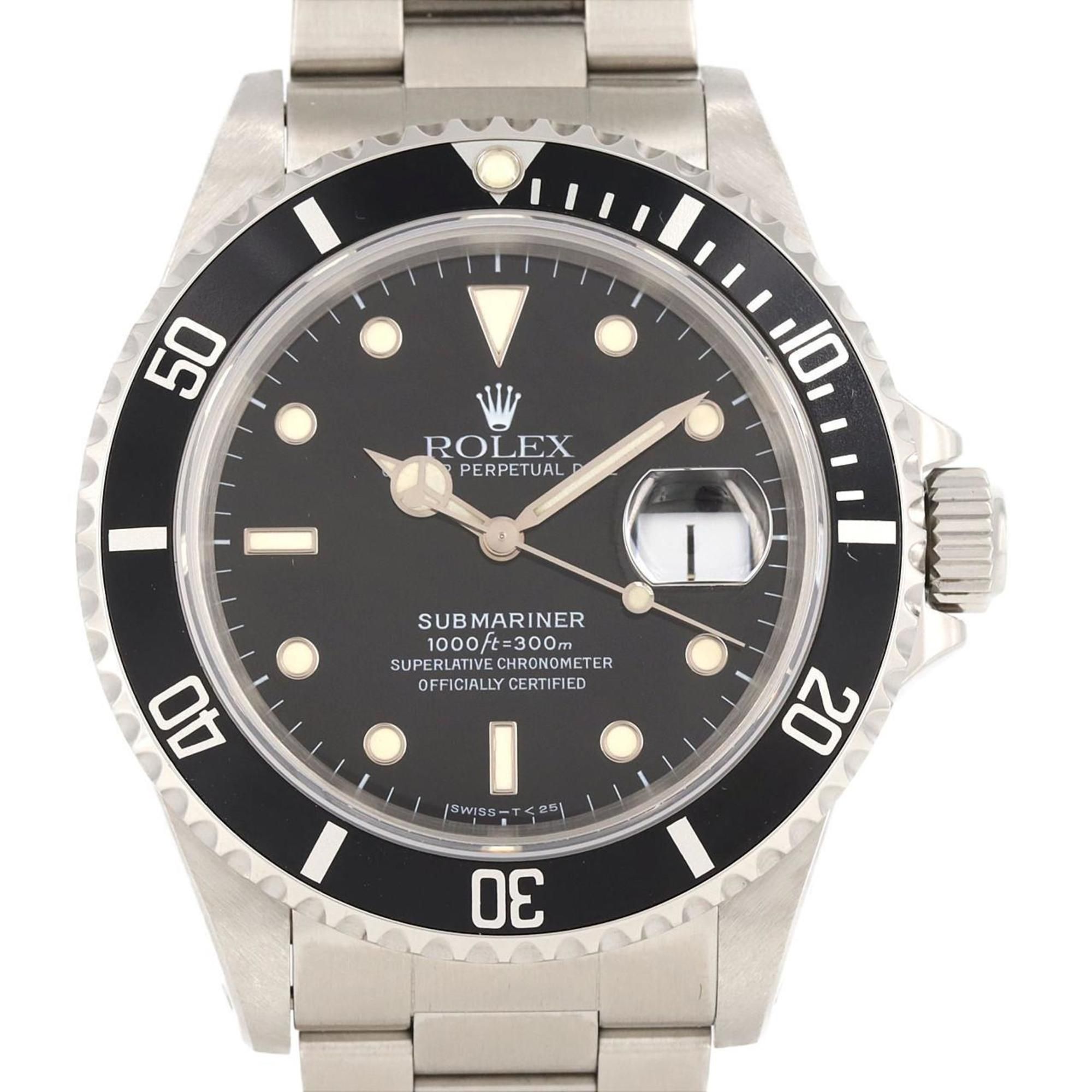 Rolex Submariner Date 16610. SS Wristwatch Automatic U-Serial