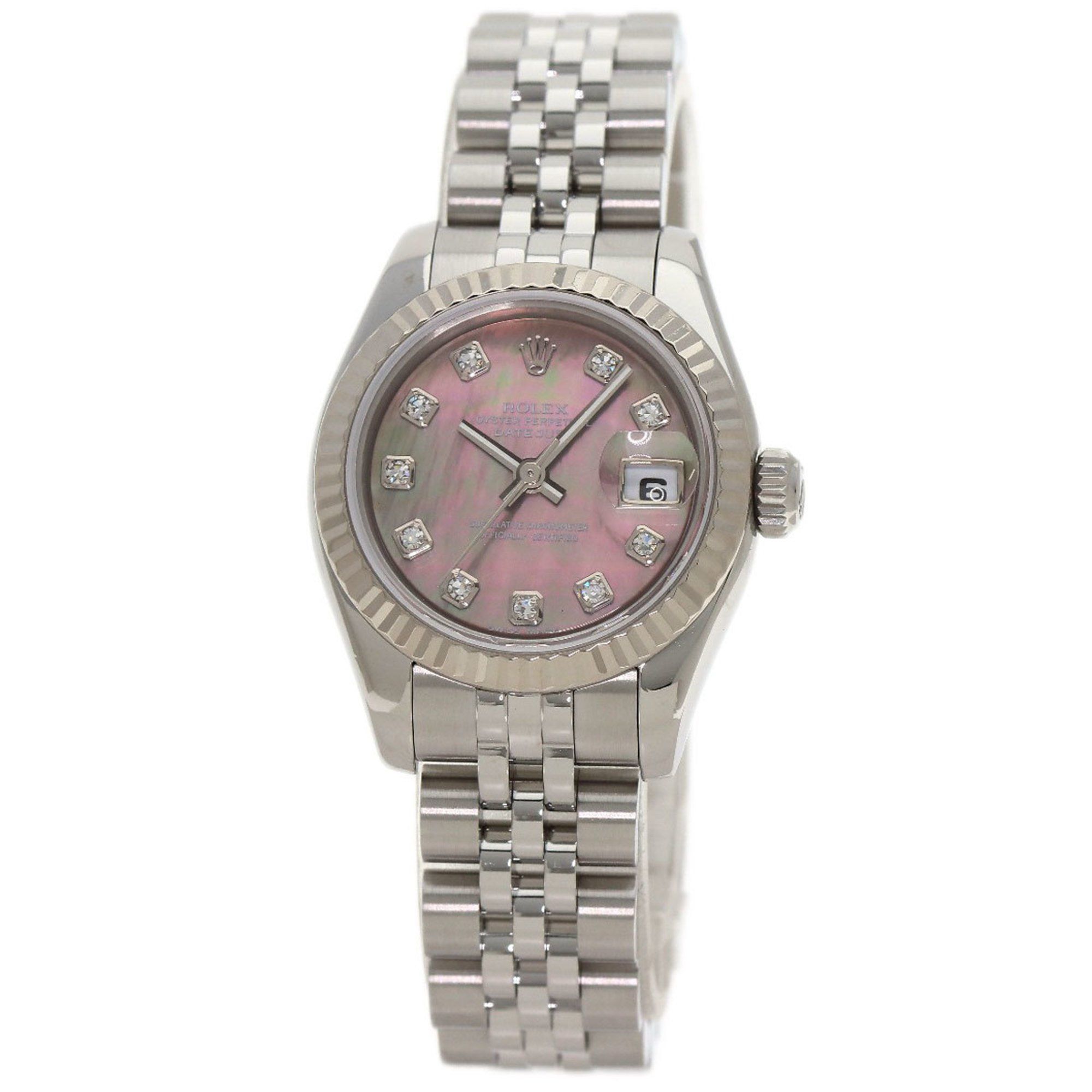 Rolex 179174NG Datejust 10P Diamond Watch Stainless Steel SS K18WG Ladies ROLEX