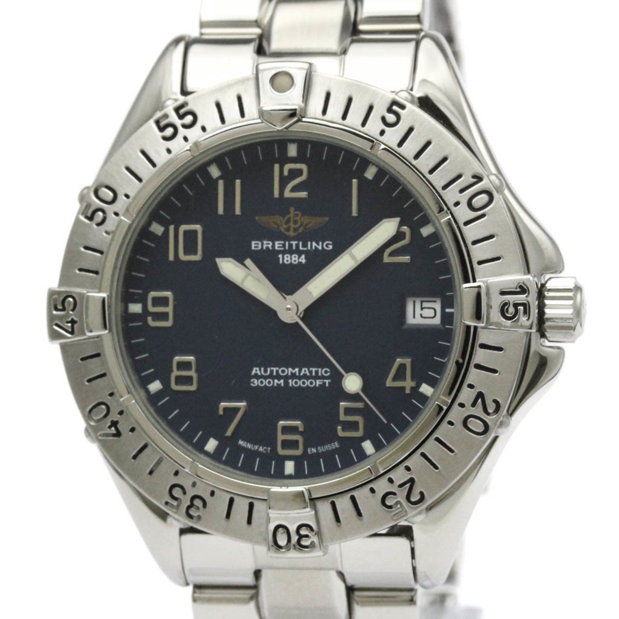 BREITLING Colt Stainless Steel Automatic Mens Watch A17035 Polished