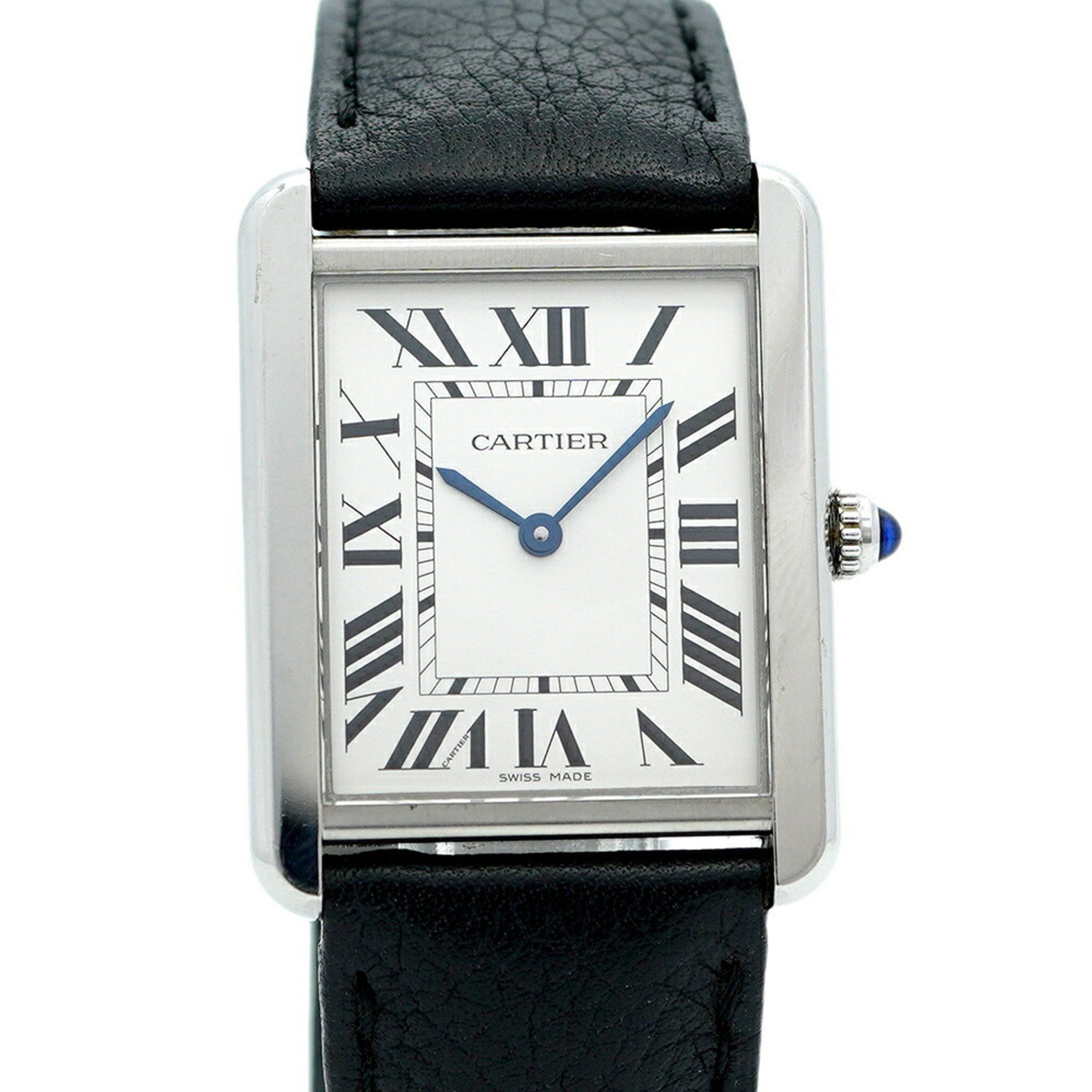 Cartier Tank Solo LM WSTA0028 Silver Dial Women's Watch