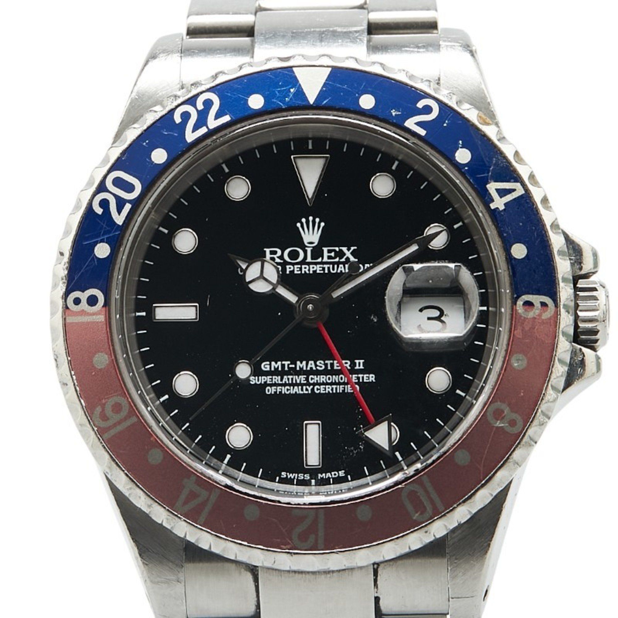 Rolex GMT Master II Watch 16710 Automatic Black Dial Stainless Steel Men's ROLEX