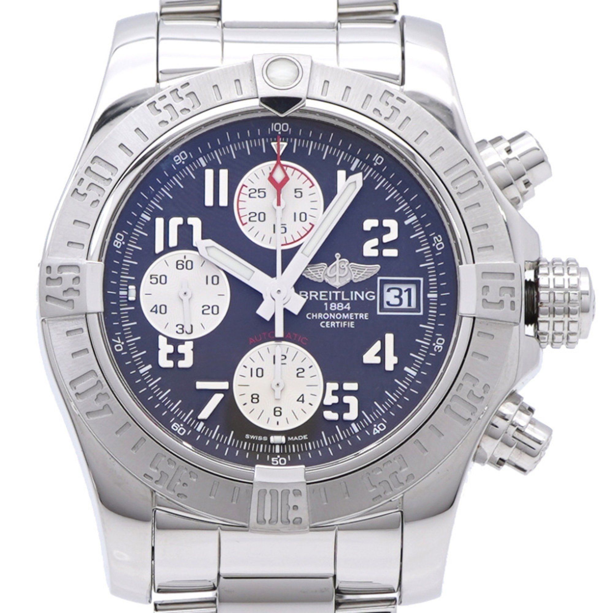Like new Breitling Avenger II Chronograph A13381 Automatic Watch in Stainless Steel Tungsten Gray 01