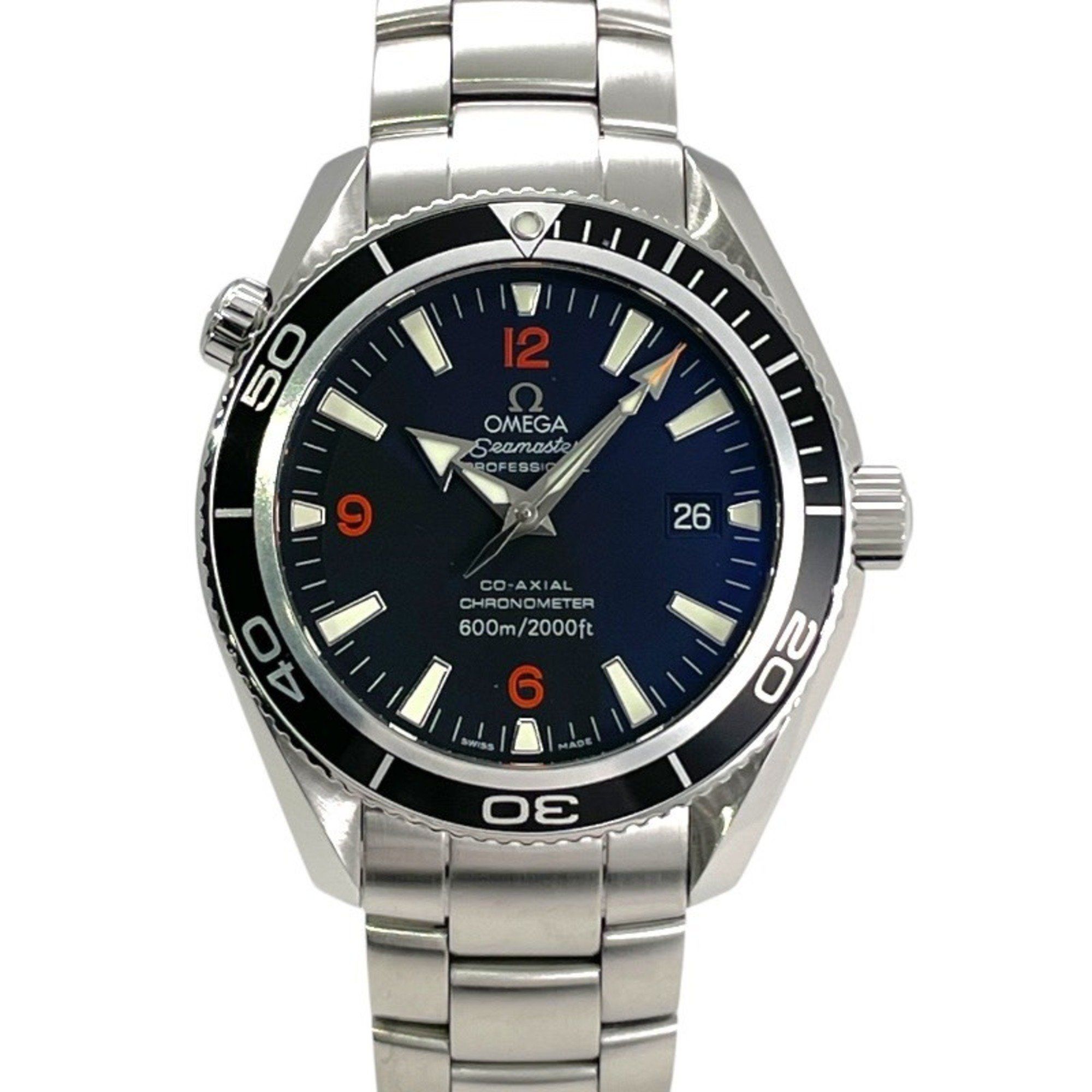 OMEGA Seamaster Planet Ocean 2201.51 Men's Automatic Watch, Stainless Steel, Black Dial, Co-Axial Ch