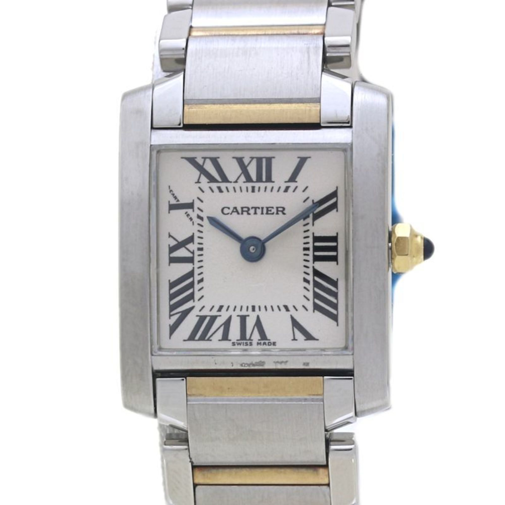 CARTIER Tank Française SM W51007Q4 Women's Watch in 18K Yellow Gold and Stainless Steel 40093