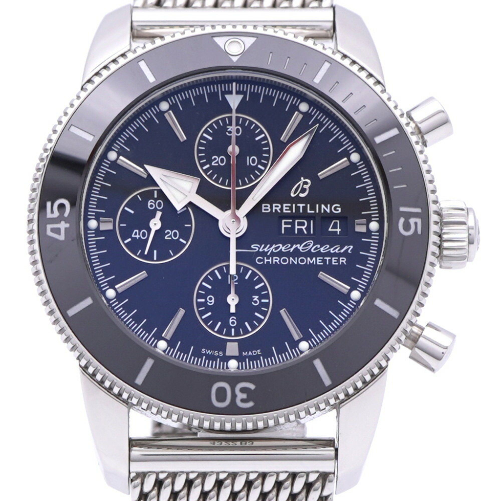 Like new Breitling Superocean Heritage II A13313 automatic watch in stainless steel with a black dia