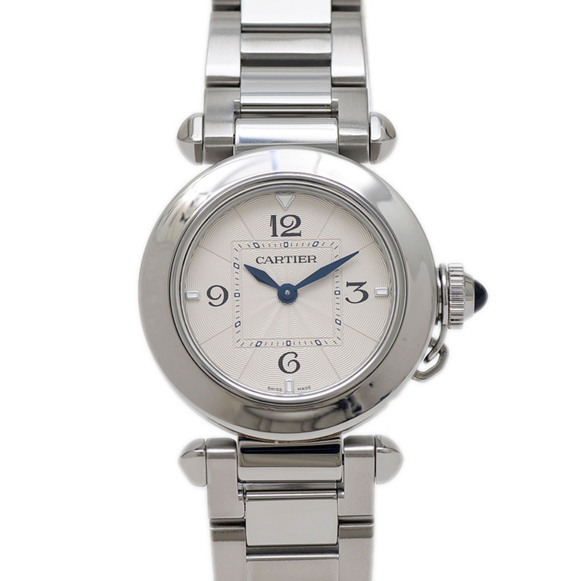 Cartier Pasha 30mm Women's Silver Dial Stainless Steel Quartz Watch WSPA0021