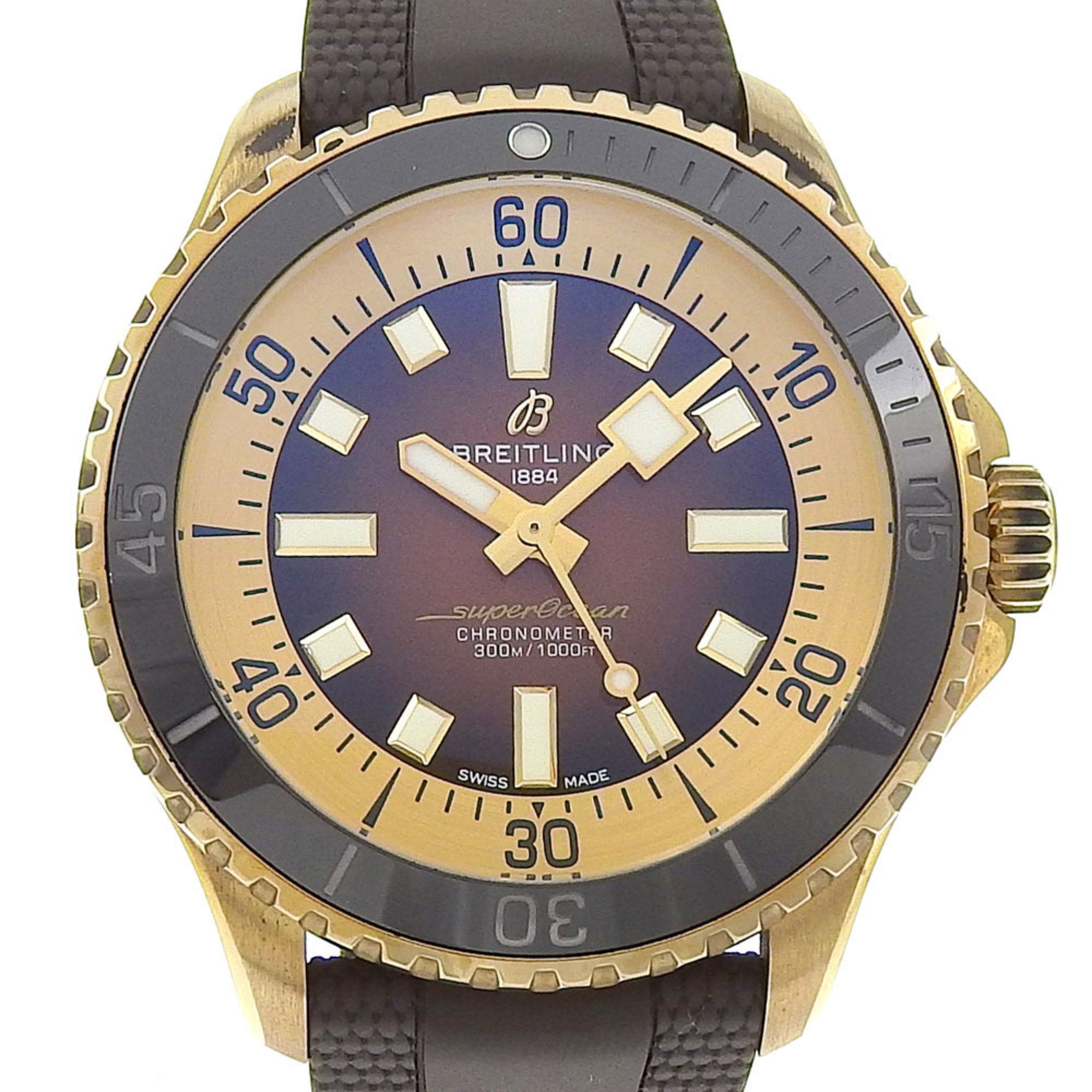 BREITLING Super Ocean Automatic 44 Watch cal.SW200-1 N17376201Q1S1 x Rubber Bronze Brown Dial Men's