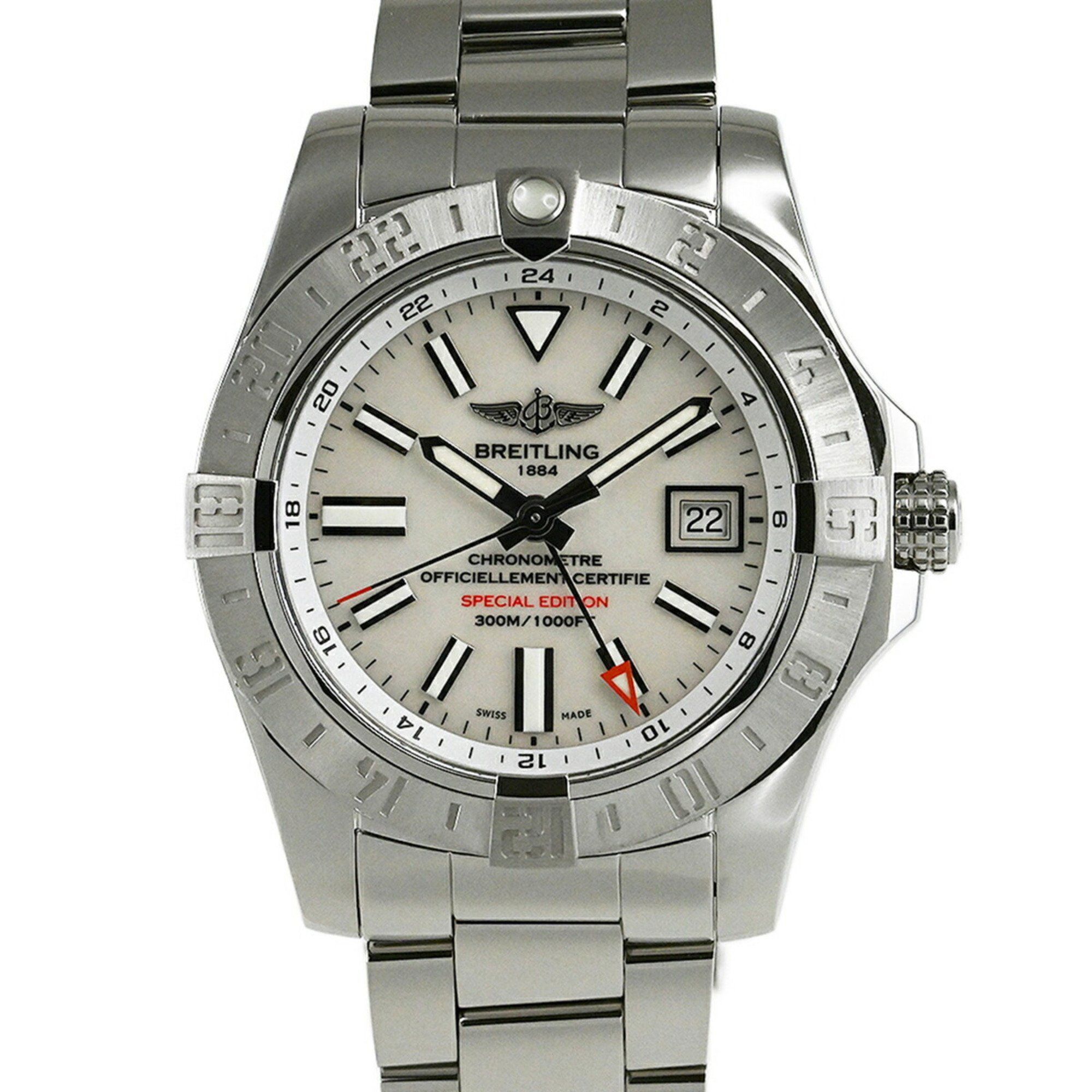 BREITLING Avenger II GMT Mother-of-Pearl Watch, Japan Exclusive, A3239011 A809 (A32390)