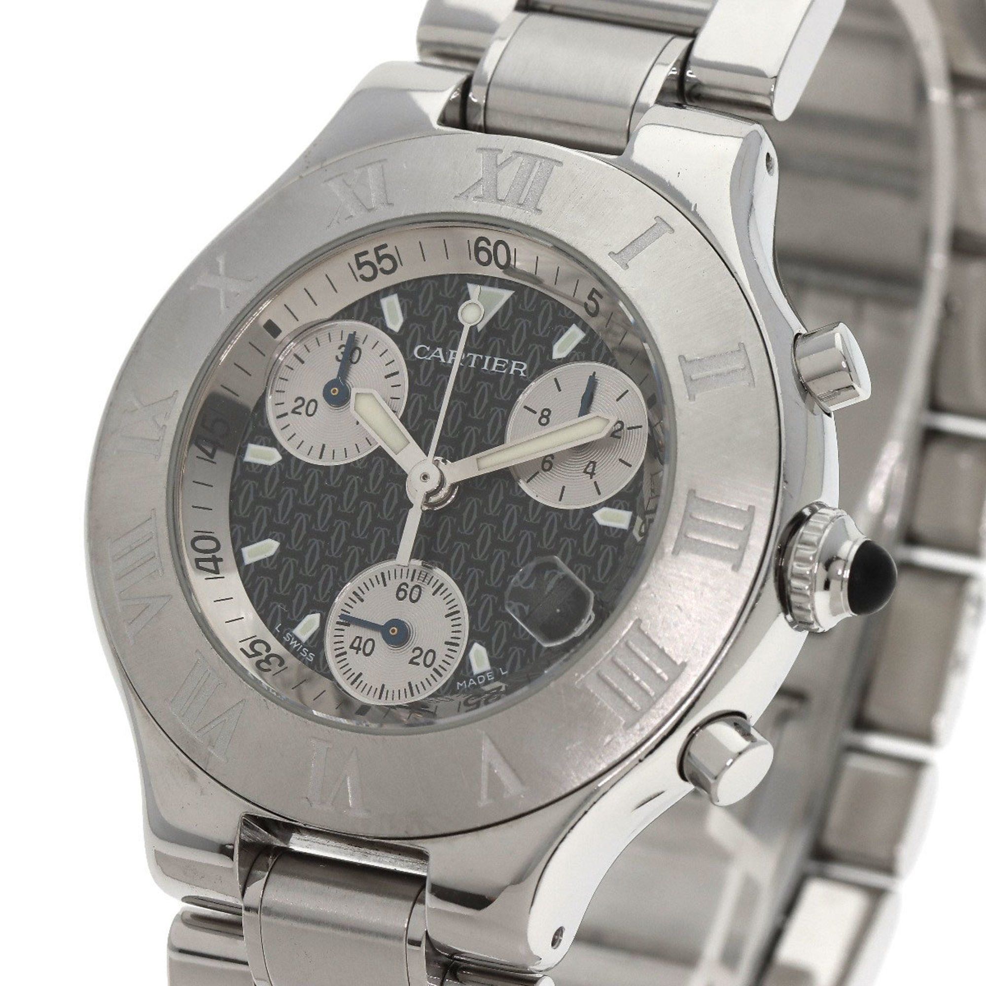 Cartier W101072T2 Chronoscuff 21 Watch Stainless Steel SS Men's CARTIER