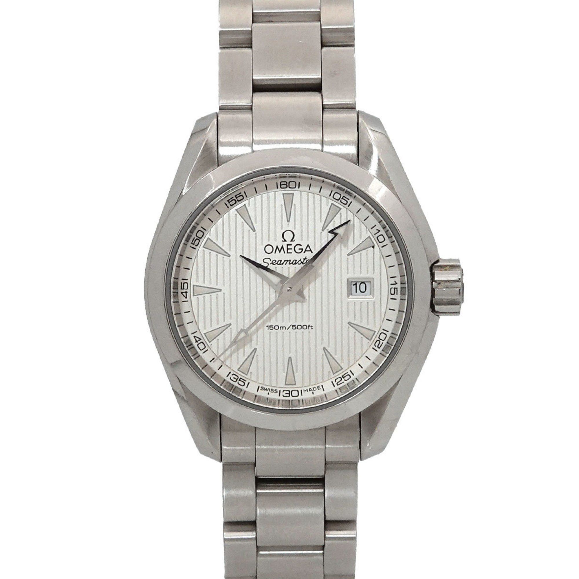 OMEGA Seamaster Aqua Terra 231 10 30 60 02 001 Women's Watch with Date Display, Silver Quartz Moveme