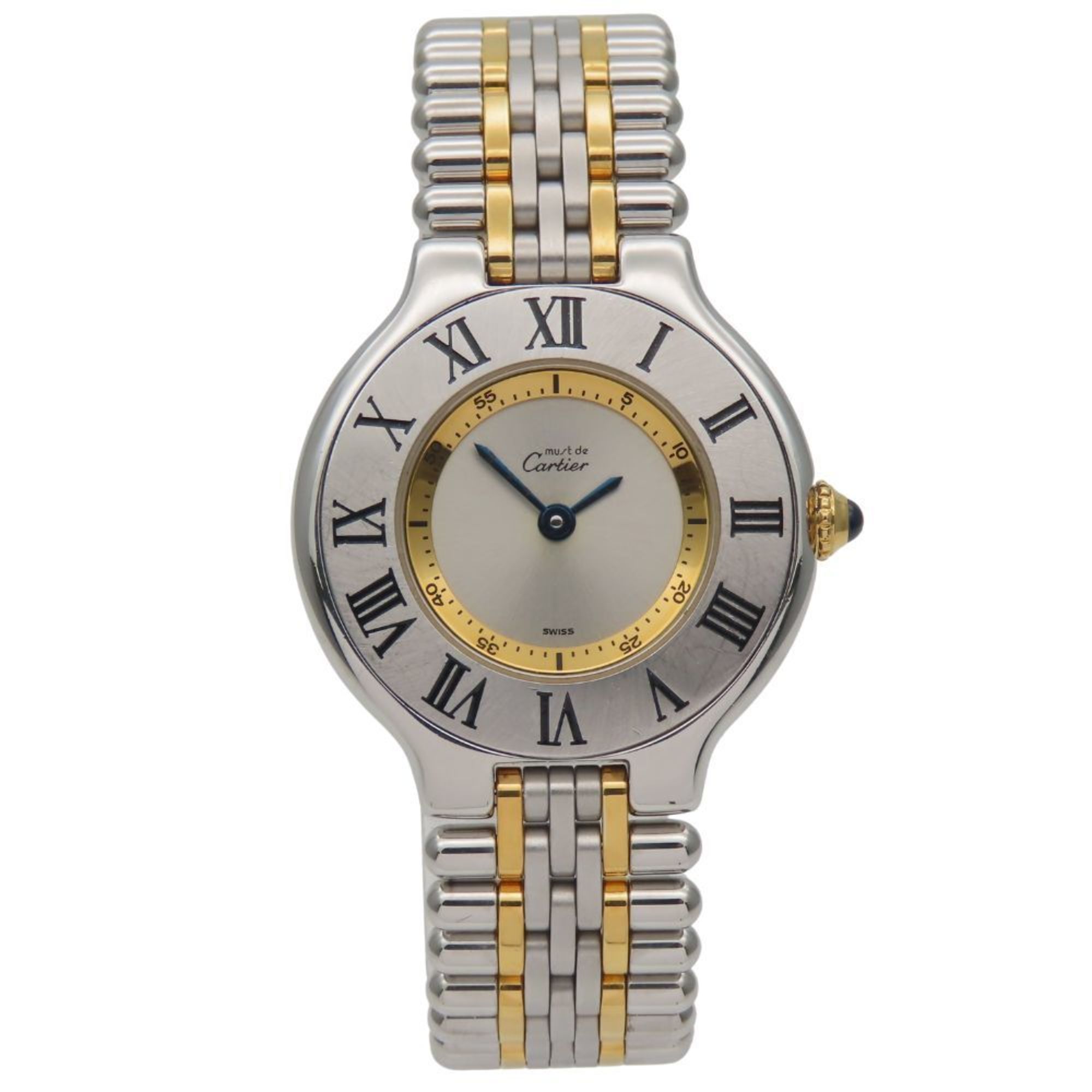 Cartier Must 21 W10075F4 Vantianne SM 1340 Stainless Steel Watch with Silver or Gold Dial, Women's