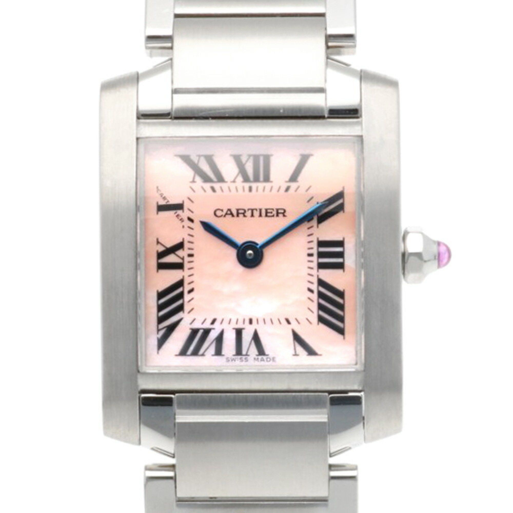 Cartier Tank Française SM Watch, Stainless Steel 2384 Quartz Movement, Refinished, Women's, Pink She