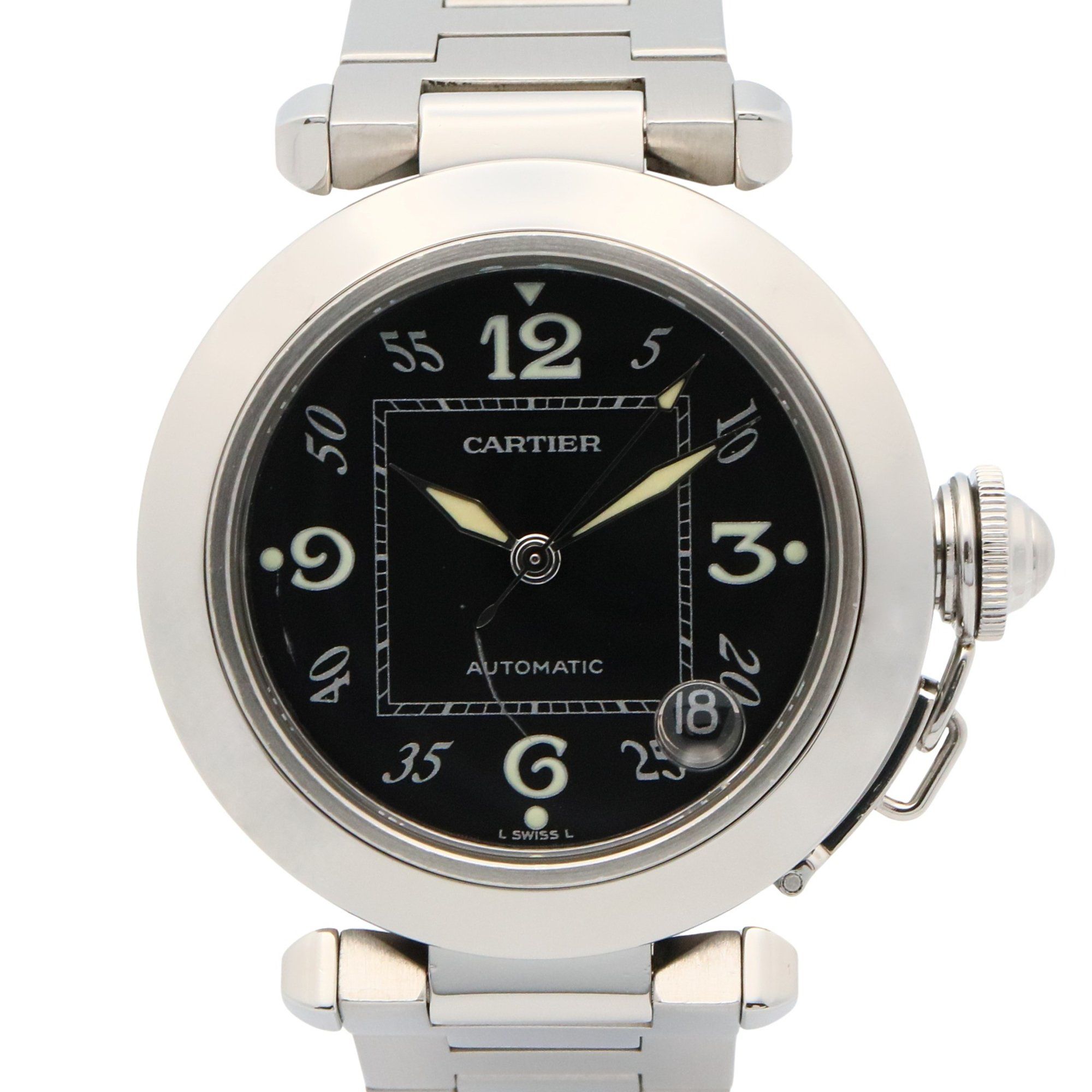 Cartier Pasha C Watch, Stainless Steel, Boys', Black, W31043M7