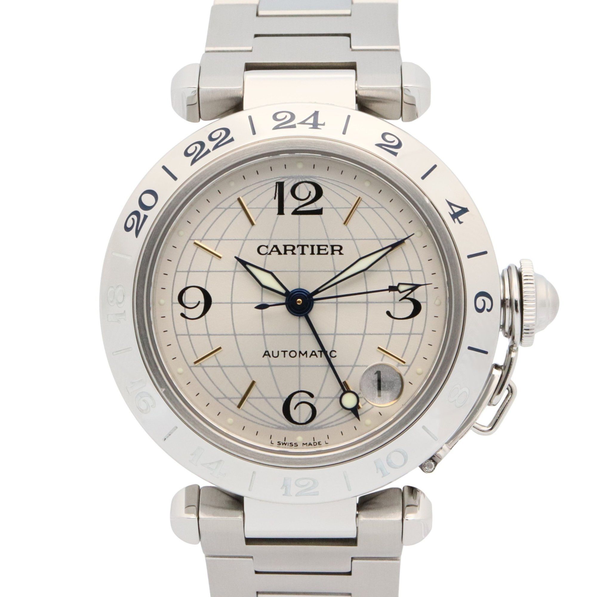 Cartier Pasha C Meridian Watch, Stainless Steel, Boys', Silver, W31029M7