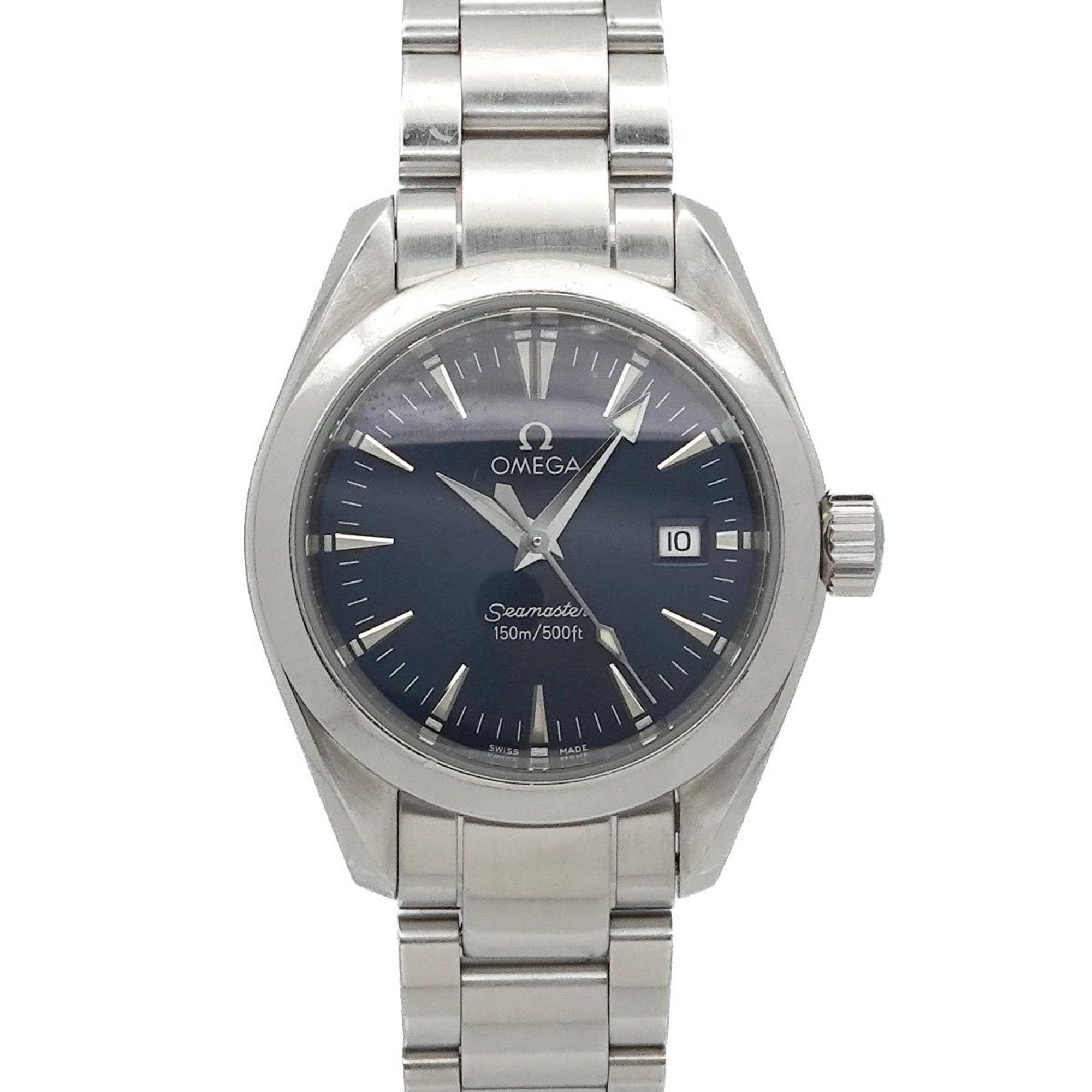 OMEGA Seamaster Aqua Terra 2577 80 Women's Watch with Date, Navy Blue Quartz Movement