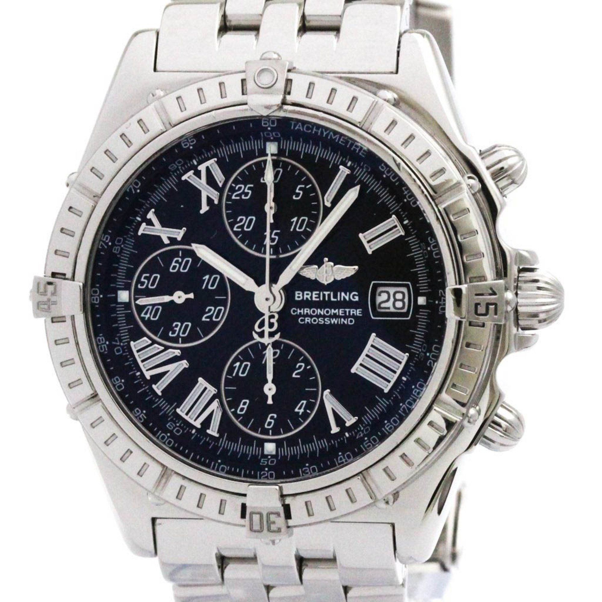 BREITLING Crosswind Chronograph Steel Automatic Watch A13355 Polished