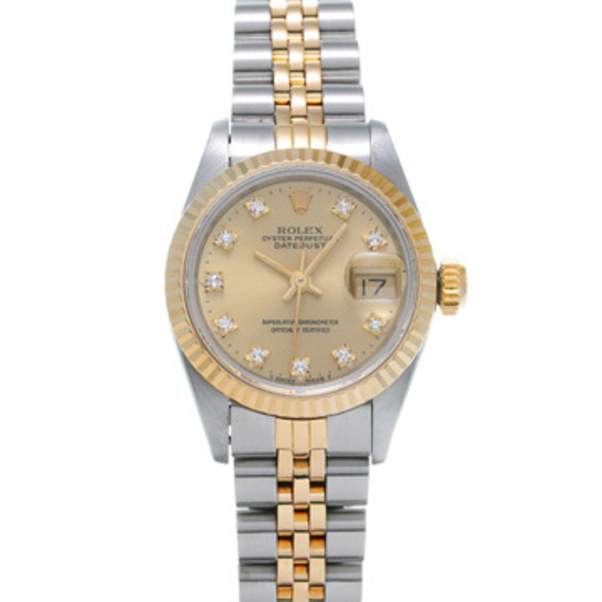 Rolex Datejust 10P Diamond 69173G R Series (manufactured around 1987) Champagne/Diamond Ladies Watch