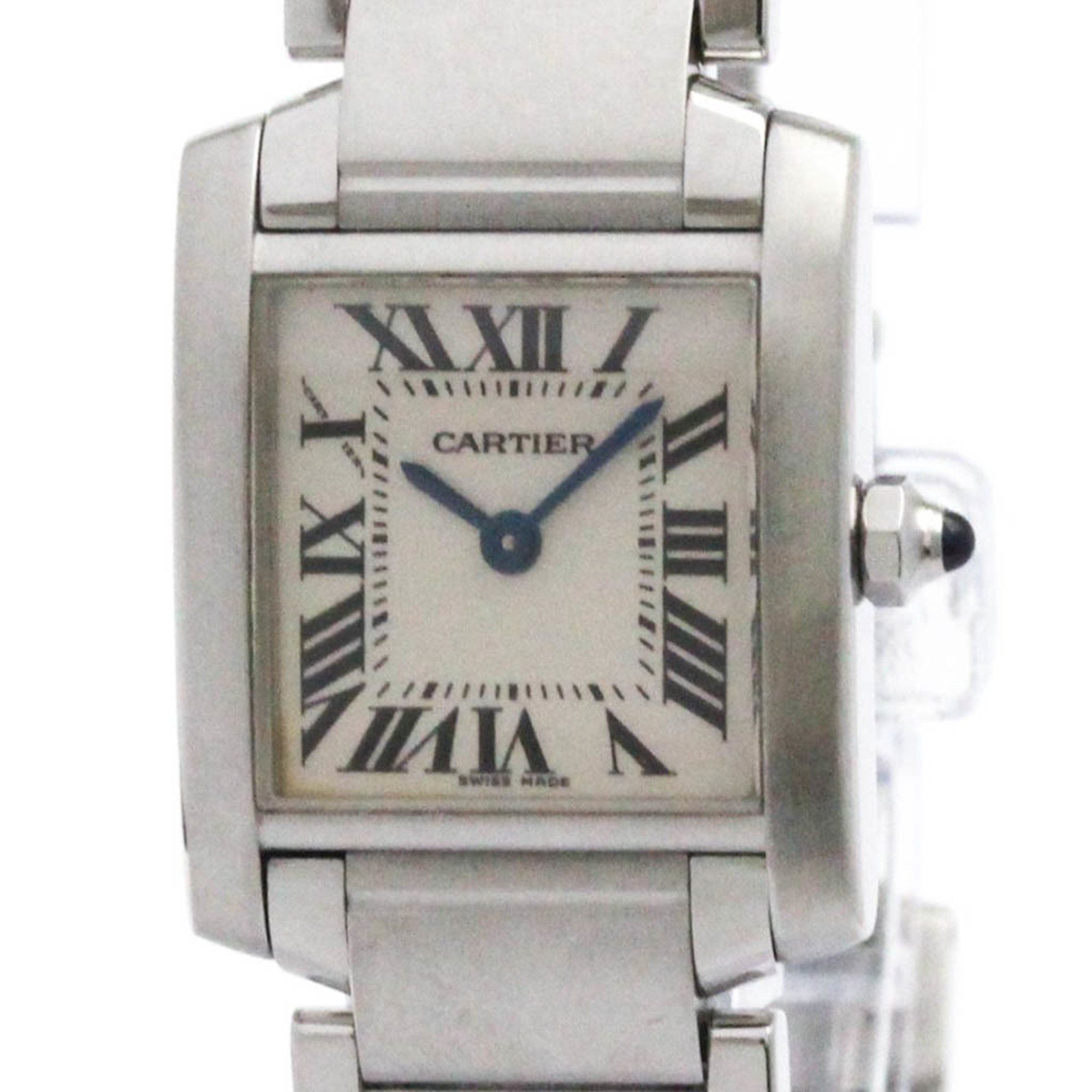 CARTIER Tank Francaise Steel Quartz Ladies Watch W51008Q3 Polished