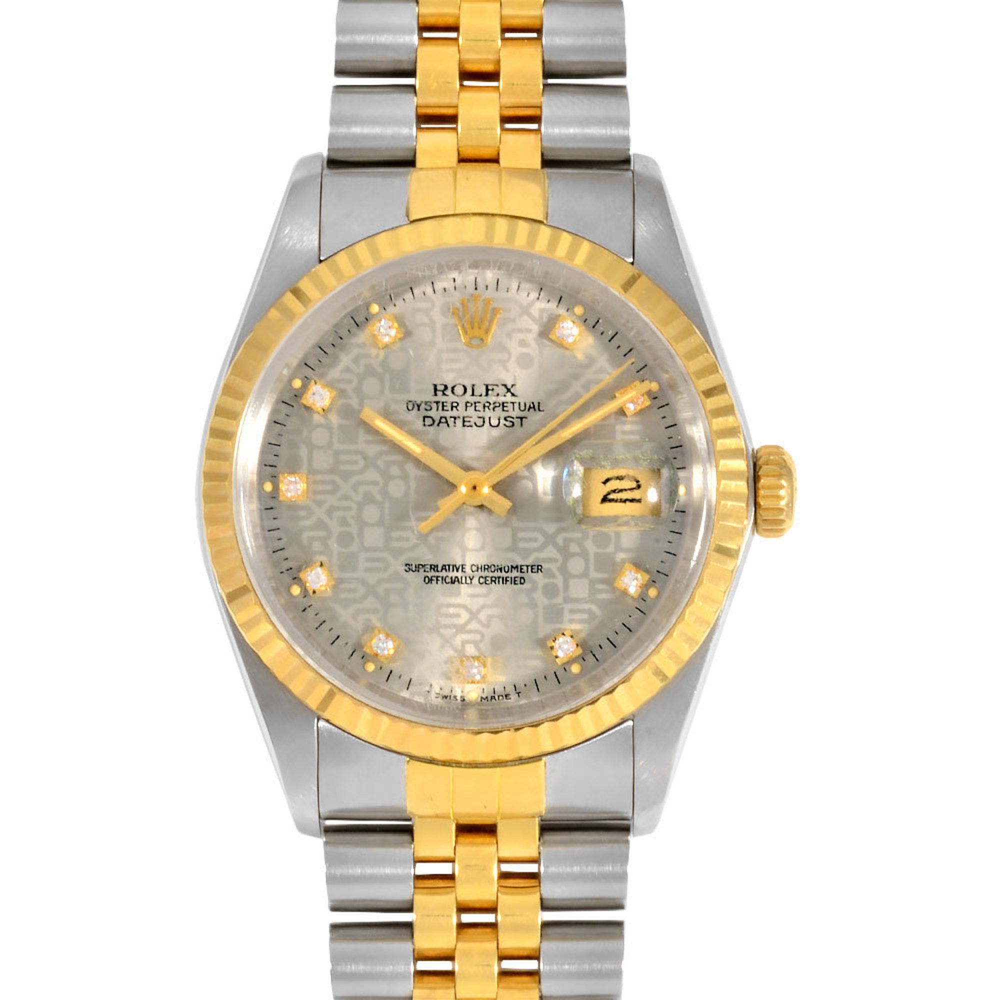 Rolex ROLEX 16013G Datejust R series (manufactured in 1987) Automatic watch, silver/printed computer