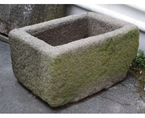 A weathered rectangular trough, 83 x 63cm, 43cm. depth.