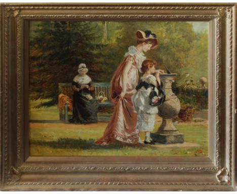 Laslett John Pott RBA (English, 1837-1898), "Life is like a Sundial", oil on canvas, signed and dated lower left "Laslett J P
