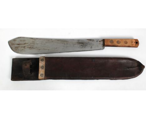 Original Rare British WWI Machete Dated 1917, the 37cm, steel blade marked “Samuel/Kitchin”, below the logo is marked “Sheffi