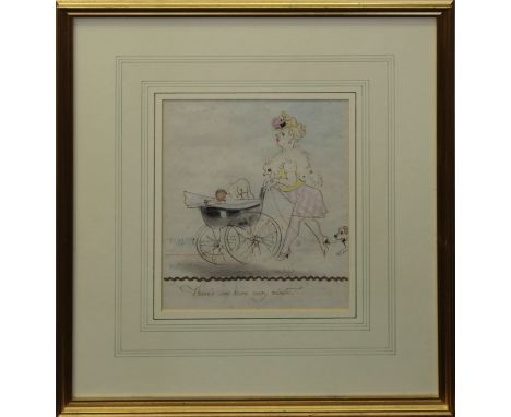 Edmund Blampied RBA, RE (Jersey, 1886-1966), There's one born every minute", pen and ink, charcoal and coloured crayon, signe