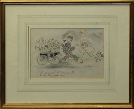 Edmund Blampied RBA, RE (Jersey, 1886-1966), "It's not so much the men in your life as the life in your man", pen and ink, ch