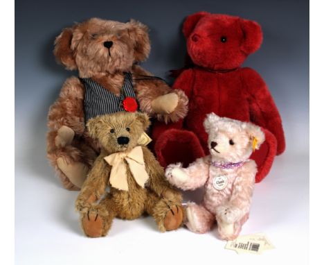 Four limited edition Teddy Bears, to include a red version by Gund; Herman teddy with waist coat &amp; glasses, 2634/3000; St