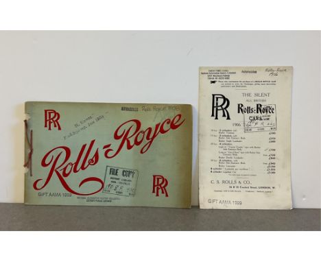 Rolls Royce interest, original brochure &amp; pamphlet, "Rolls Royce The All Britsh 40-50 H.P. Six-Cylinder Rolls Royce, The 