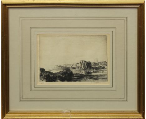 Edmund Blampied RBA, RE (Jersey, 1886-1966), "Low Tide Jersey", drypoint etching, signed lower right and numbered 4/25 lower 