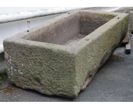 A heavy weathered rectangular trough of large proportions, 157 x 82cm., 53cm. depth.