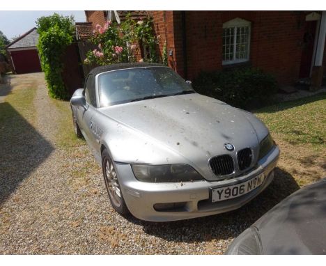 2001 BMW Z3 3.0i, 2 Door Roadster, 2979cc engine, reg. no. Y906 NVW, finished in silver MOT until 27th January 2024. Further 