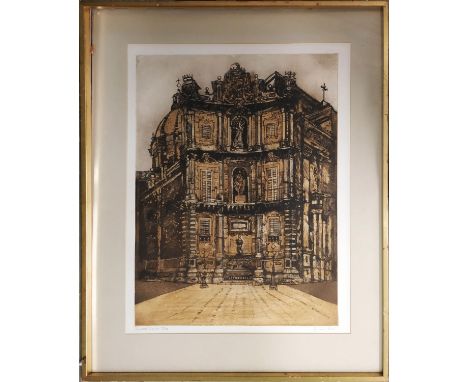 RICHARD BEER (British, 1928-2017) 'Quattro Canti (Palermo)', colour etching with aquatint, numbered 31/100, signed, printed a