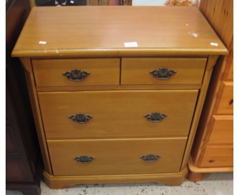 Small natural pine, Georgian style chest of two short and two long drawers on bracket feet.(B.P. 24% incl. VAT)