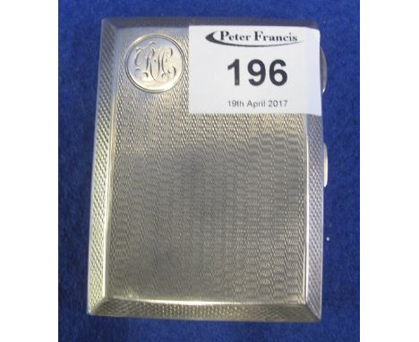 Engine turned silver cigarette case.  2.6oz approx.(B.P. 24% incl. VAT)