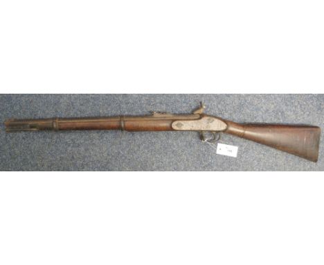19th Century Tower Armories military pattern, muzzle loading percussion carbine, having ladder sight and full wooden stock wi