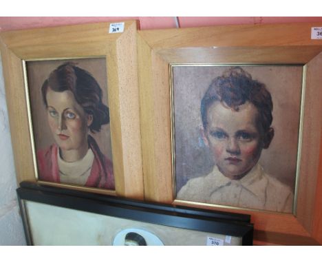 School of Augustus John, 'Sonja', portrait study, dated: 1929 verso, together with another similar portrait of a young boy in