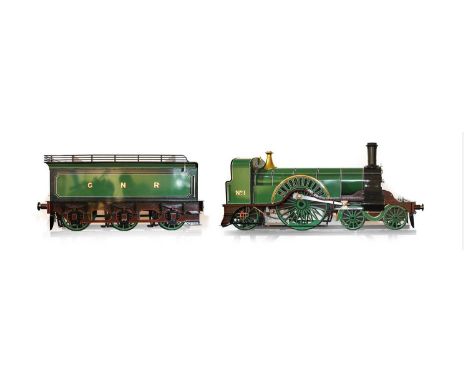 Finely Engineered 10 1/4" Gauge 4-2-2 Stirling Single Class No.1 Locomotive finished in green as GNR No.1 with Great Northern