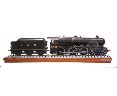 Kit/Scratch Built 3 1/2" Gauge Live Steam Stanier Black 5 Locomotive fine scale model, finished in black as LMS 5490, on disp